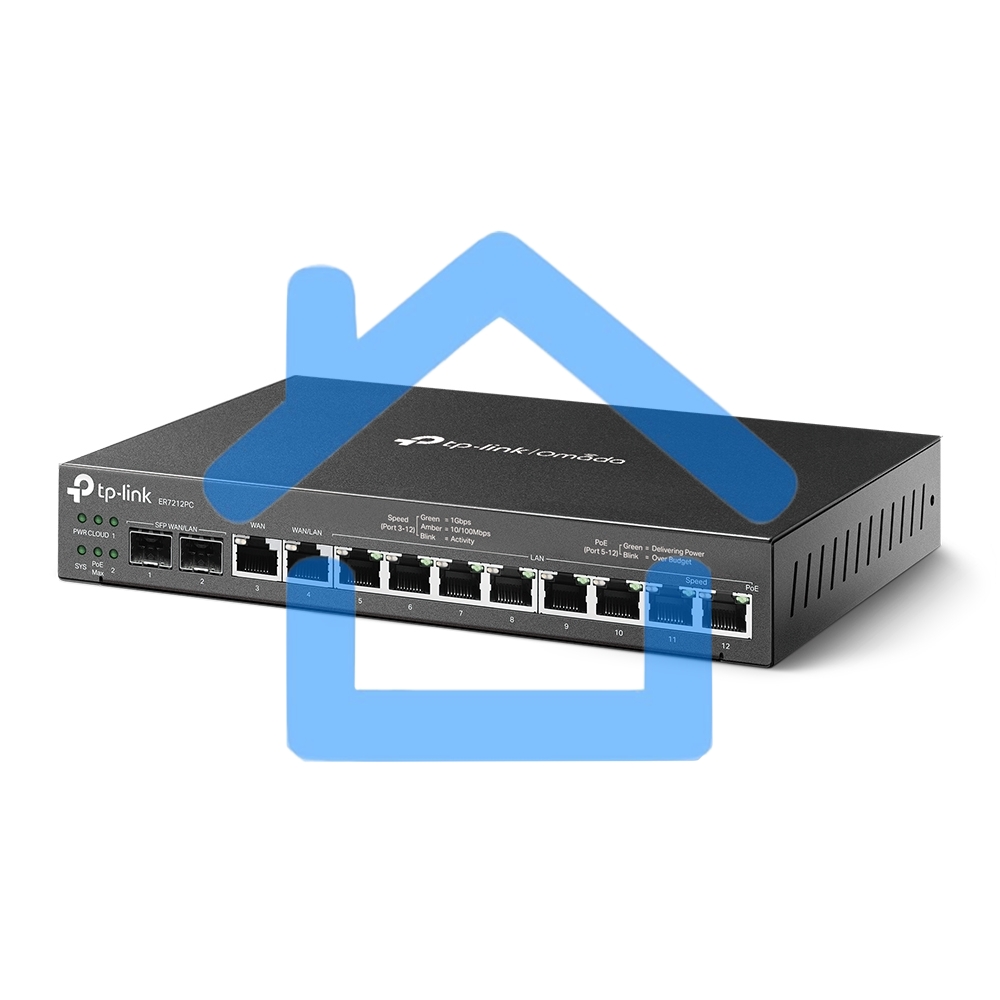 Гигабитный VPN-маршрутизатор TP-Link ER7212PC Omada с портами PoE+ и контроллером