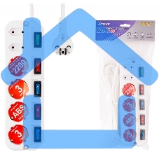 Сетевой удлинитель Most A10 1.6м (6 розеток) белый (пакет ПЭ)