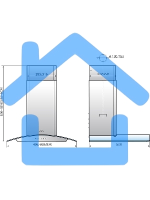 Вытяжка каминная Elikor Аметист 60П-430-К3Д черный/тонир, 60 см, 430 куб. м/ч, 54 дБ