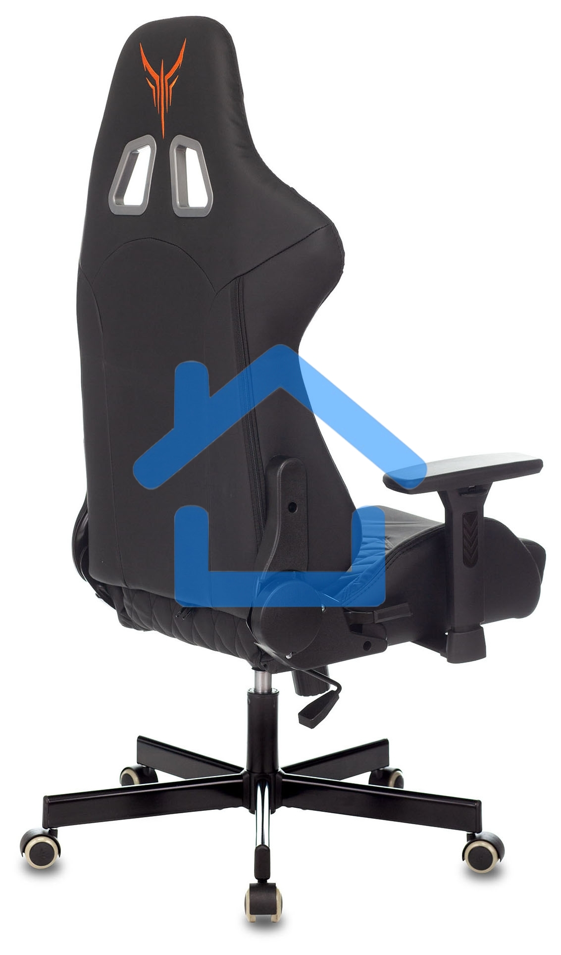 Кресло игровое Knight ARMOR черный, ромбик, эко.кожа, с подголовником, крестовина металл