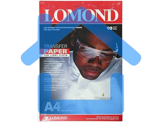 Термотрансфер Lomond 0808411 A4/140г/м2/10л./белый для струйной печати