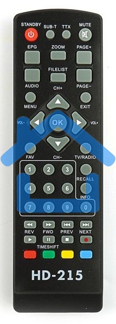 Ресивер эфирный цифровой Эфир DVB-T2 HD HD-215 пластик, дисплей DOLBY DIGITAL,