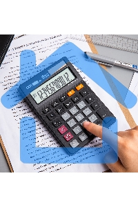Калькулятор настольный Deli EM01320 черный 12-разр.