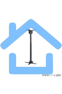 Кронштейн Wize WPA-B черный Потолочные, Макс. крепежное расстояние 260х260, макс. вес нагрузки 12 кг, Наклон,поворот °+/-15, расстояние от стены/ потолка 35-46 см