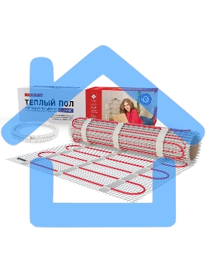 Теплый пол (нагревательный мат) Rexant Classic RNX -7,0-1050 (площадь 7,0 м2 (0,5 х 14,0 м)), 1050 Вт, двухжильный с экраном