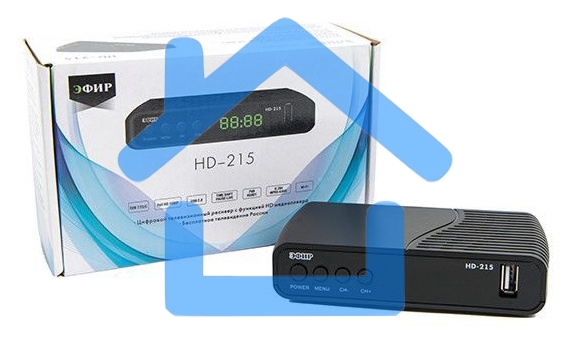 Ресивер эфирный цифровой Эфир DVB-T2 HD HD-215 пластик, дисплей DOLBY DIGITAL,
