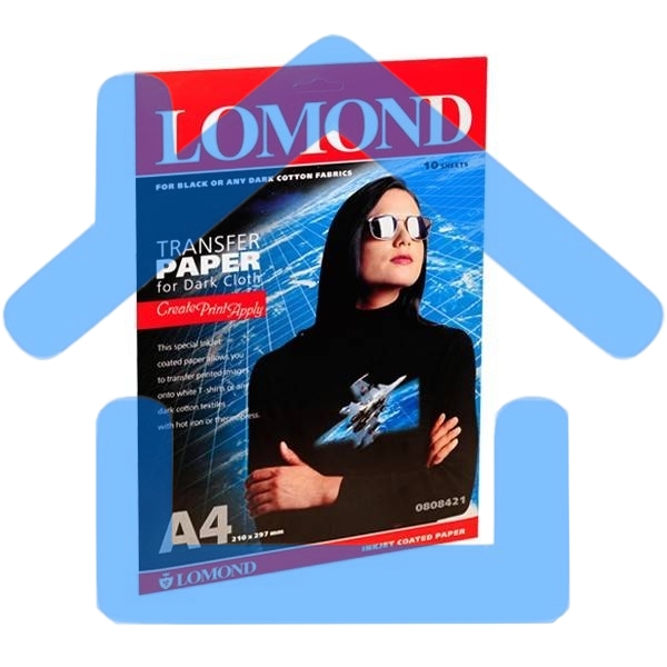 Термотрансфер Lomond 0808421 A4/140г/м2/10л./белый для темных тканей