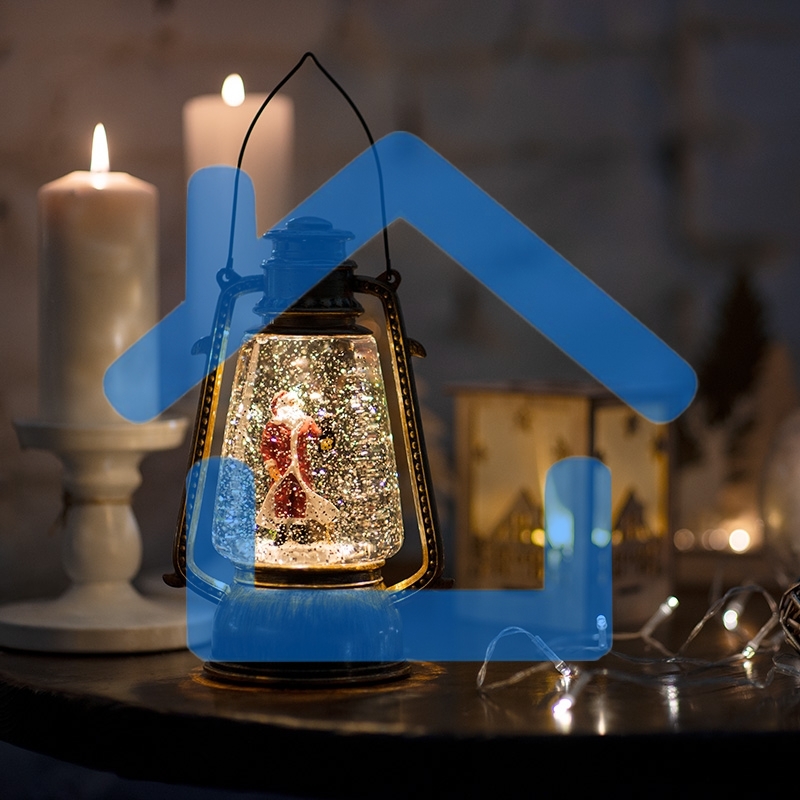 Декоративный фонарь Neon-night с эффектом снегопада и подсветкой 