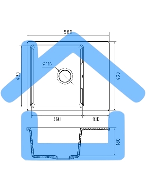 Мойка GRANFEST URBAN 658L 1-чаша+крыло 580*490мм, монтаж: врезной, материал: кварц, песочный