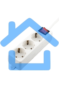 Сетевой фильтр Гарнизон ELB-G3-W-2, 3 евророзетки с выключателем и заземлением, допустимый ток 16А, длина 2м.