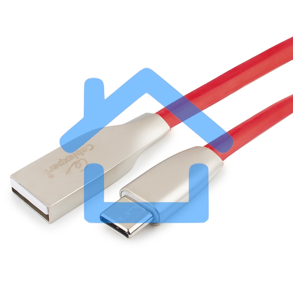 Кабель USB 2.0 Cablexpert CC-G-USBC01R-3M, AM/Type-C, серия Gold, длина 3м, красный, блистер