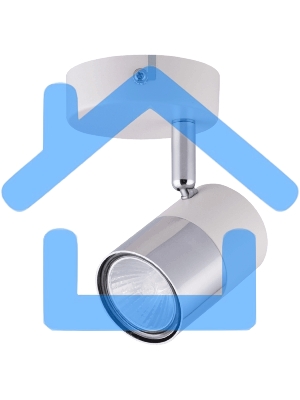 Светильник Hiper Светильник встраиваемый белый + Хром H078-1 Поворотный, мощность ламп до 50Вт Размер 13х27