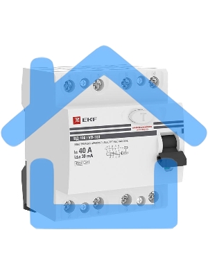 Выключатель дифференциального тока (УЗО) 4п 40А 30мА тип AC ВД-100 PROxima (электромех.) EKF elcb-4-40-30-em-pro