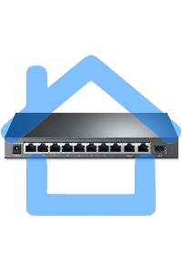 Коммутатор TP-Link 8-port 10/100Mbps Unmanaged PoE switch, 2 Gb RJ45 + 1 Gb SFP uplinks, PoE budget up to 124W