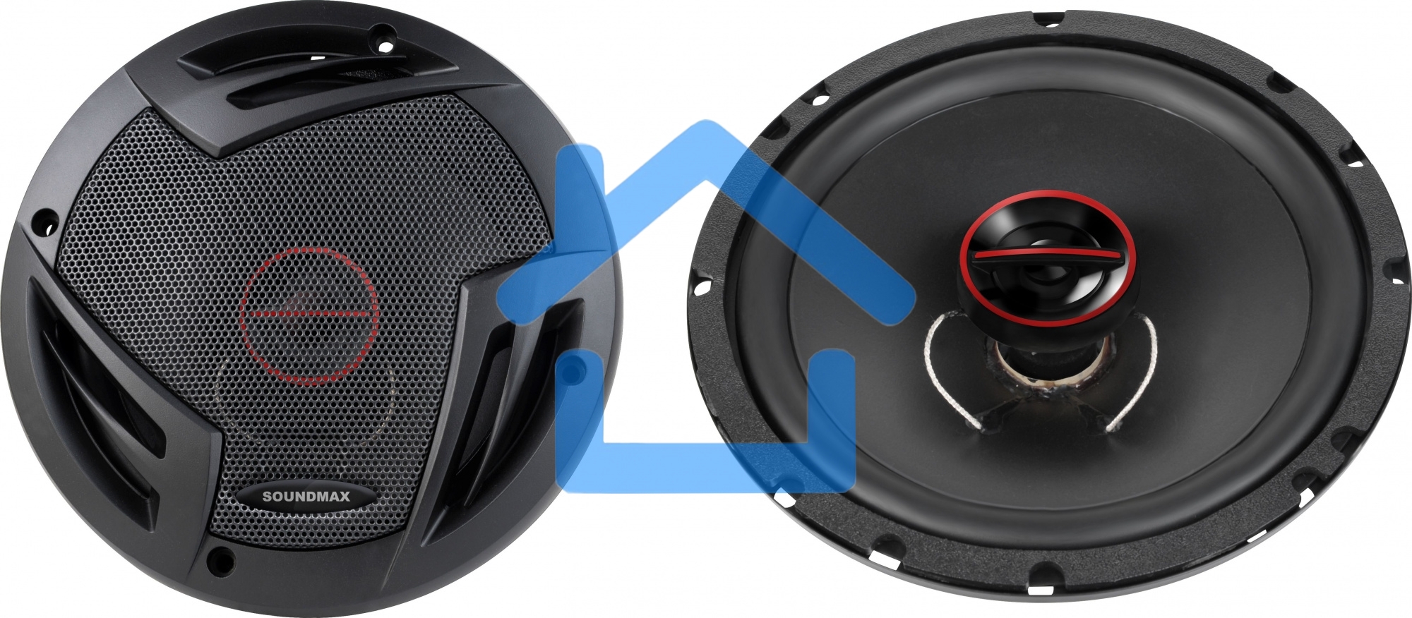 Колонки автомобильные Soundmax SM-CSV602 200Вт 93дБ 4Ом 16.5см (6 1/2дюйм) (ком.:2кол.) коаксиальные двухполосные