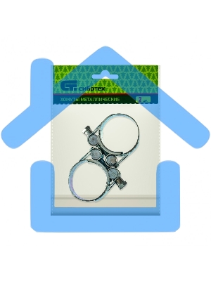 Хомуты металлические, силовые 36-39 мм, ширина 20 мм, шарнирные, W1, 2 шт. Сибртех