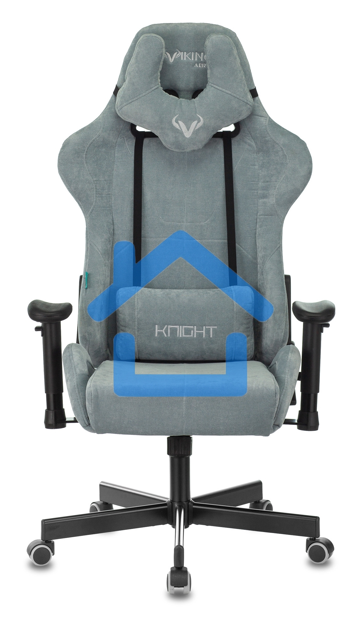 Кресло игровое Бюрократ VIKING KNIGHT LT28 FABRIC серо-голубой крестовина металл/пластик