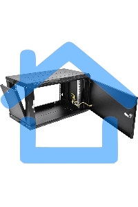 Шкаф телекоммуникационный настенный разборный ЦМО ЭКОНОМ 9U (600 x 520) дверь металл, черный (ШРН-Э-9.500.1-9005)