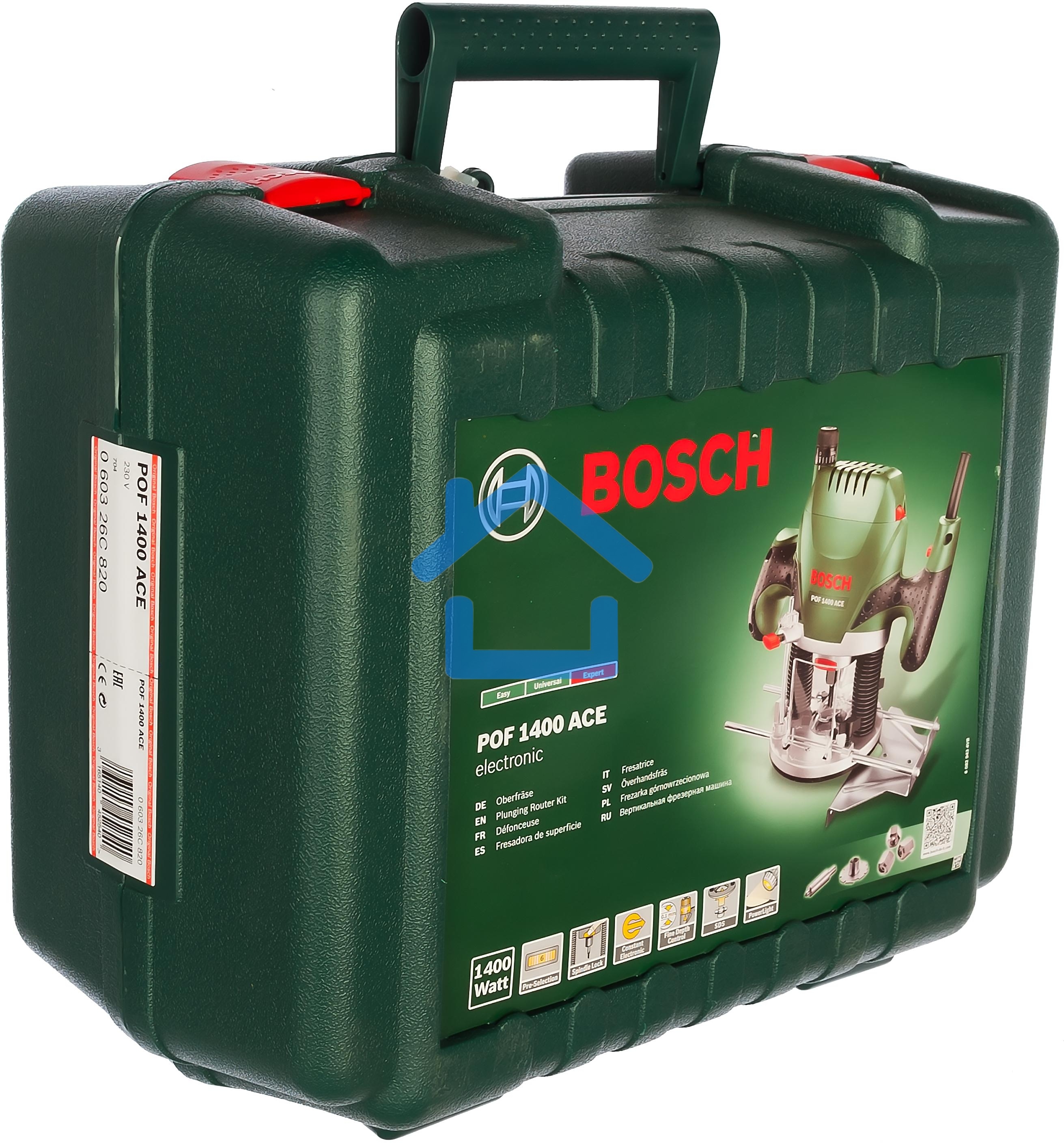 Фрезеры Bosch POF 1400 ACE 060326C820 Фрезерная машина 1400 Вт, 11000–28000 об/мин, 55мм, 3.5 кг