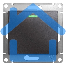 Механизм выключателя 2-кл. СП Glossa сх.5а 10А IP20 10AX с индик. графит SchE GSL001353
