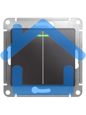 Механизм выключателя 2-кл. СП Glossa сх.5а 10А IP20 10AX с индик. графит SchE GSL001353