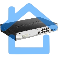Коммутатор D-Link DGS-1210-10P/ME/B1A Управляемый 2 уровня с 8 портами 10/100/1000Base-T с поддержкой PoE и 2 портами 1000Base-X SFP