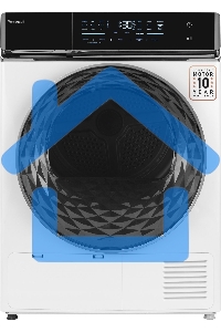 Сушильная машина WEISSGAUFF WD 779 Diamond Heat Pump белый, 8 кг, сушка - тепловой насос, программ - 16, 59.8 x 84.5 x 65.2 см