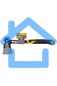 Топор цельнокованый Denzel 600 г, двухкомпонентная обрезиненная рукоятка