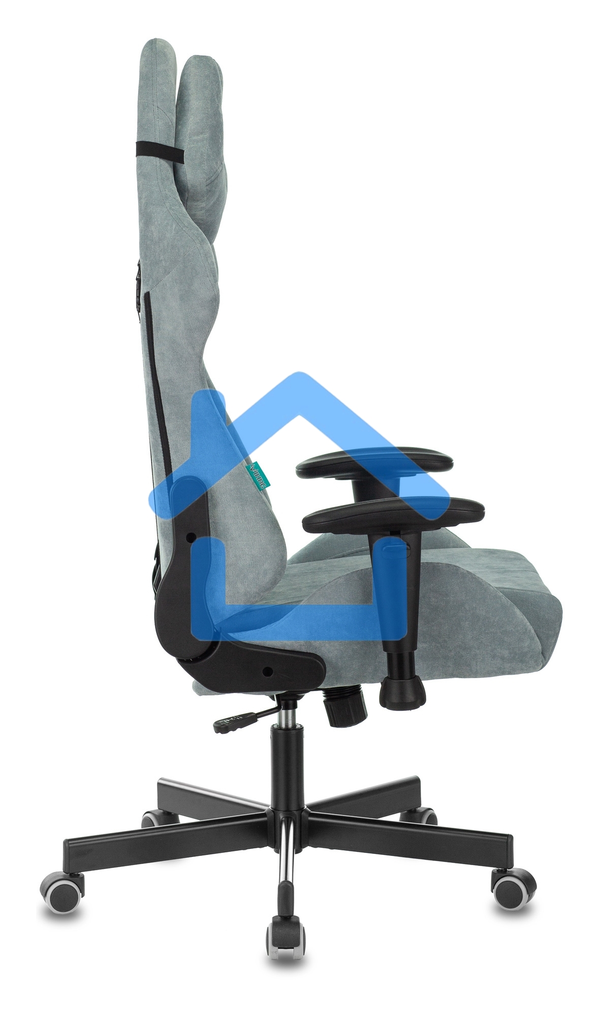 Кресло игровое Бюрократ VIKING KNIGHT LT28 FABRIC серо-голубой крестовина металл/пластик