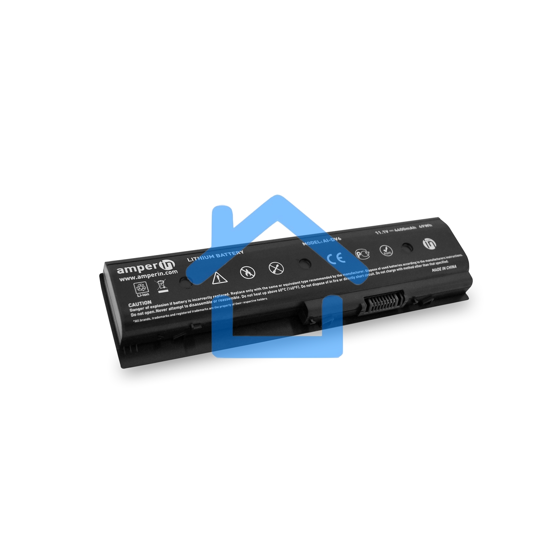Аккумуляторная батарея Amperin для ноутбука HP DV6-7000 DV6-8000 11.1V 4400mAh (49Wh) AI-HSTNN-LB3N