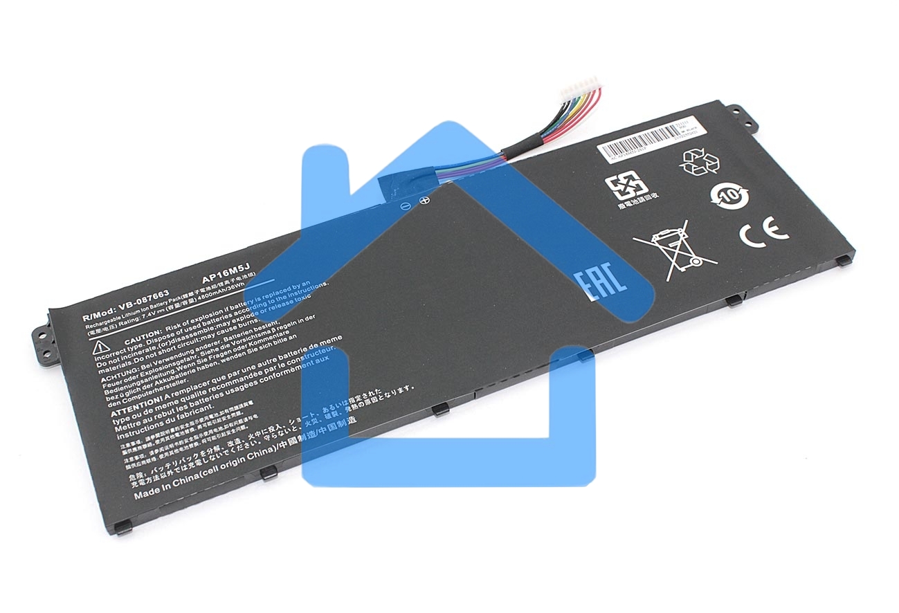 Аккумуляторная батарея для ноутбука Acer Aspire 3 A315-21 (AP16M5J) 7.4V 4800mAh OEM