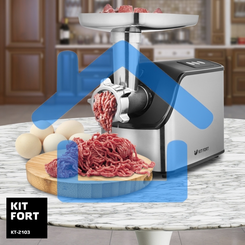 Мясорубка электрическая Kitfort КТ-2103 1800Вт серебристый/черный