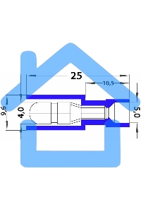 Разъем штекерный полностью изолированный штекер 4 мм 1.5-2.5 мм² (РШПи-п 2.5-4/РШИп 2-5-4) синий Rexant