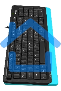 Клавиатура A4Tech Fstyler FKS10 проводная, USB, черный/синий
