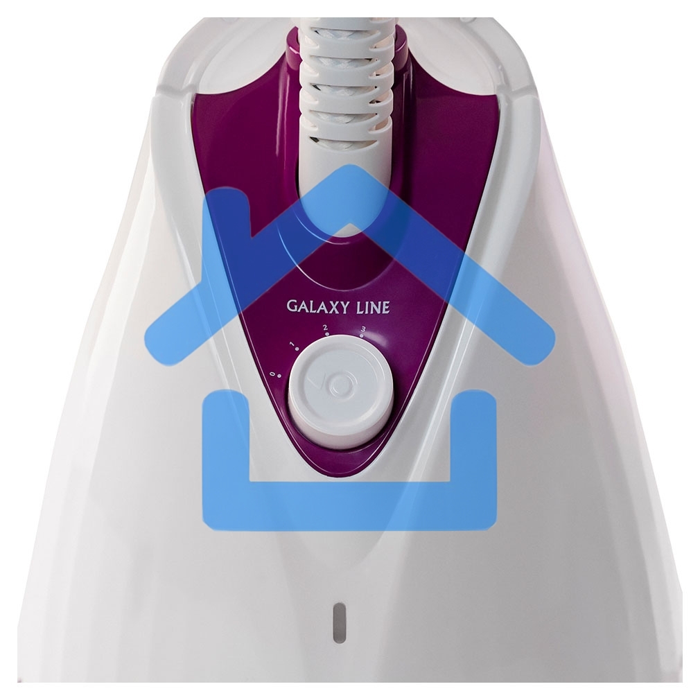 Отпариватель Galaxy Line GL 6211, белый с фиолетовым, стационарный, 2000 Вт, объем контейнера для воды 1,7 л, 3 режима отпаривания