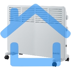 Конвектор Oasis VK-15 белый, 1500 Вт, 20 м2, термостат