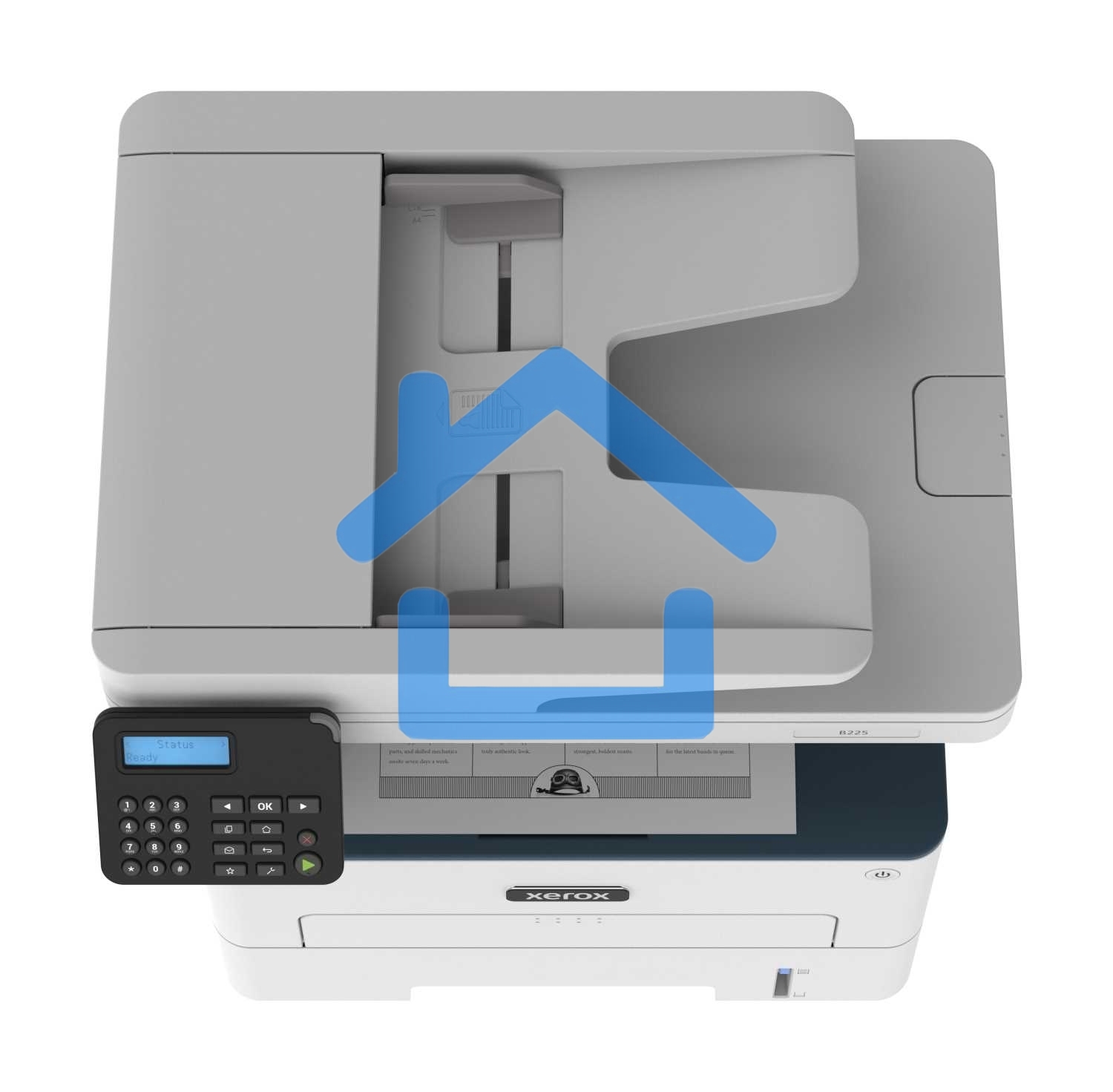 МФУ лазерное Xerox B225 (B225V_DNI), A4, ч/б, печ. до 34 стр/мин., скан. до 23 стр/мин. (ч/б) 7 стр/мин. (цвет), 600x600dpi, USB, RJ-45, Wi-Fi