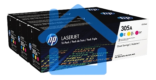 Картридж лазерный набор HP CF370AM № 305A голубой/пурпурный/желтый CLJ M451 (CE411A+CE412A+CE413A)