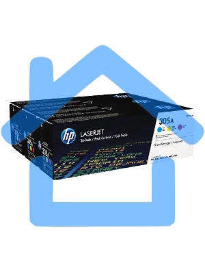 Картридж лазерный набор HP CF370AM № 305A голубой/пурпурный/желтый CLJ M451 (CE411A+CE412A+CE413A)