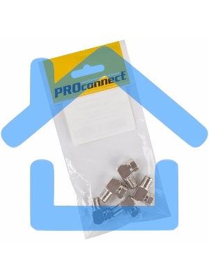 Переходник антенный, (штекер F - гнездо F), угловой, (5шт.) (пакет) PROconnect