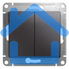 Механизм выключателя 2-кл. СП Glossa сх.5 10А IP20 10AX графит SchE GSL001351