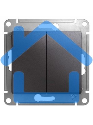 Механизм выключателя 2-кл. СП Glossa сх.5 10А IP20 10AX графит SchE GSL001351