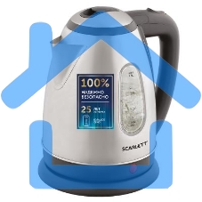 Чайник электрический Scarlett SC-EK21S88 1.8л. 2200Вт черный/серебристый (корпус: нержавеющая сталь)