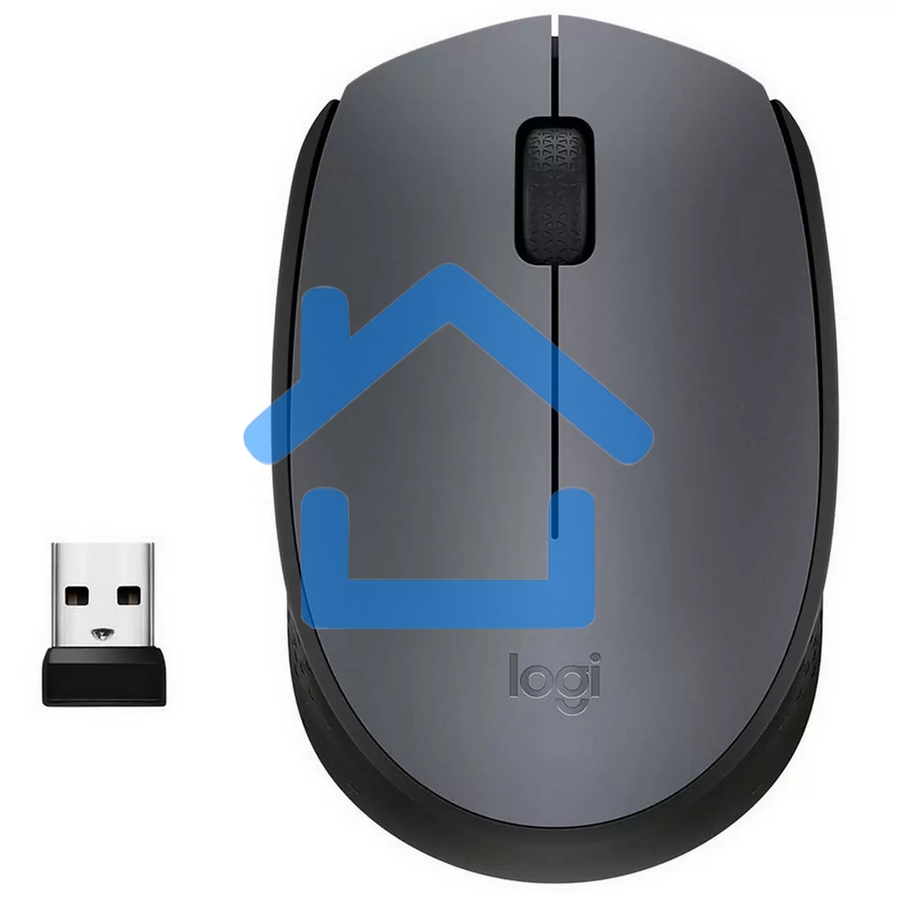 Мышь беспроводная Logitech M170 черный/темно-серый, 1000 dpi, радиоканал, USB, кнопки - 3