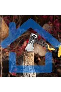 Топор цельнокованый Denzel 600 г, двухкомпонентная обрезиненная рукоятка