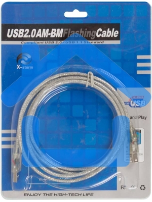 Кабель USB2.0 Ningbo USB A (m)/USB B (m) 1.8м подсветка