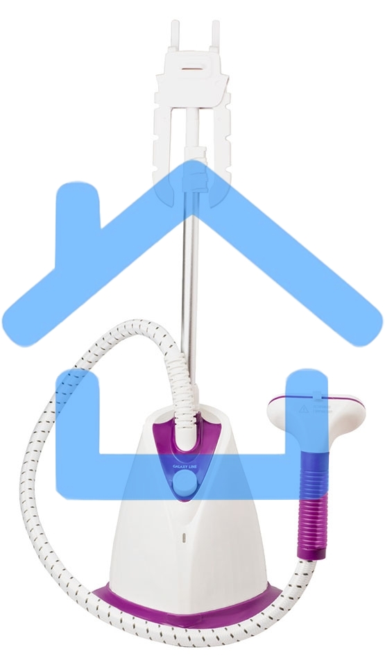 Отпариватель Galaxy Line GL 6211, белый с фиолетовым, стационарный, 2000 Вт, объем контейнера для воды 1,7 л, 3 режима отпаривания
