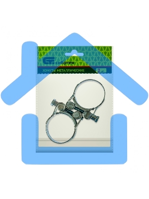 Хомуты металлические, силовые 40-43 мм, ширина 20 мм, шарнирные, W1, 2 шт. Сибртех