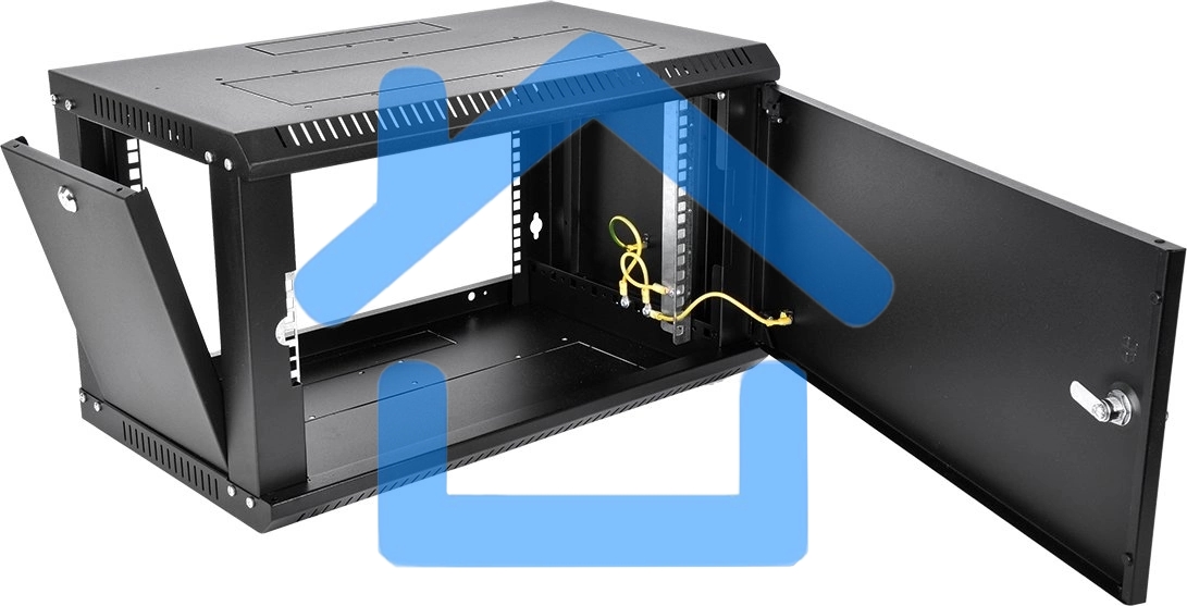 Шкаф телекоммуникационный настенный разборный ЦМО ЭКОНОМ 9U (600 x 650) дверь металл, черный (ШРН-Э-9.650.1-9005)