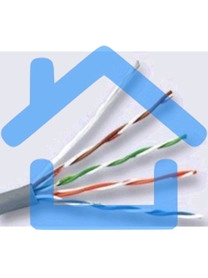 Кабель сетевой HQ Solid Cu 4 pair 0.42мм cat5E 305м серый (43648)